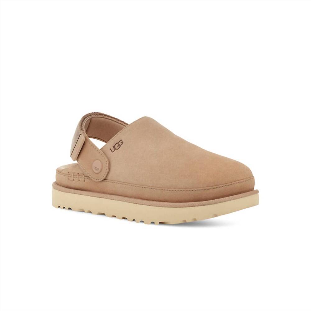 NEW UGG women's goldenstar suede clog in sand